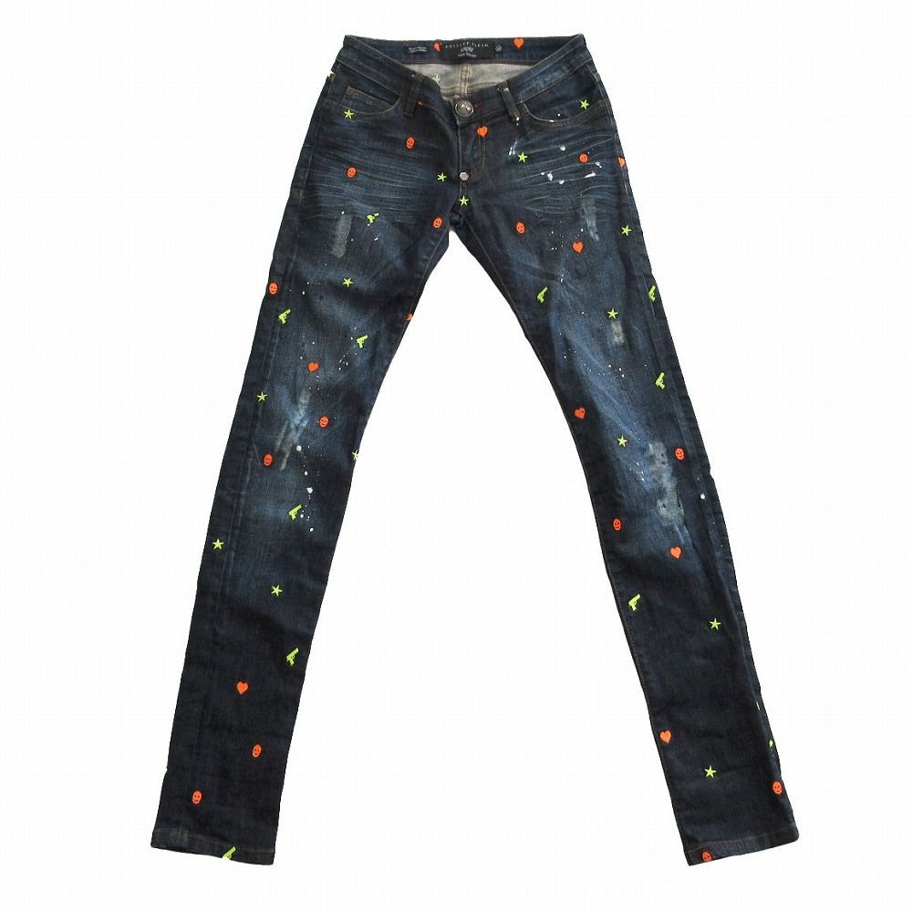 Philipp Plein フィリップ・プレイン スカル刺しゅう スキニーデニム 