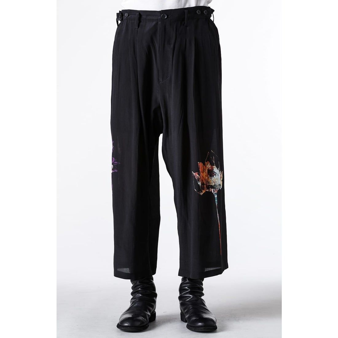 YOHJI YAMAMOTO FLOWER DESIGNED PRINT WIDE PANTS パンツ HP