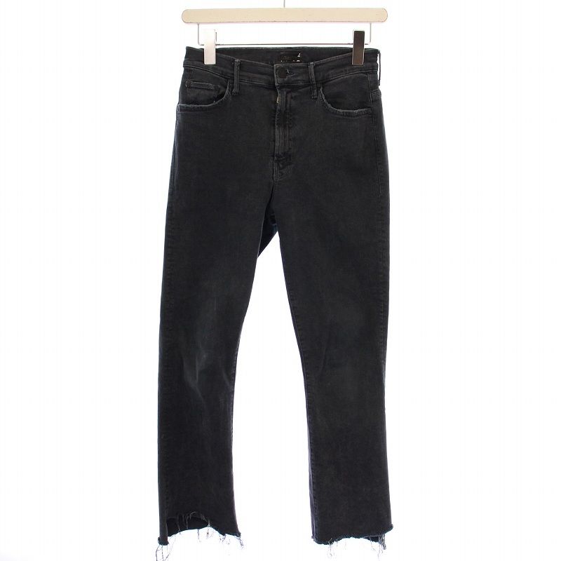 パンツ MOTHER BLACK INSIDER CROP MOTHER Women's The Insider Crop Jeans, Not Guilty, Black, 24
