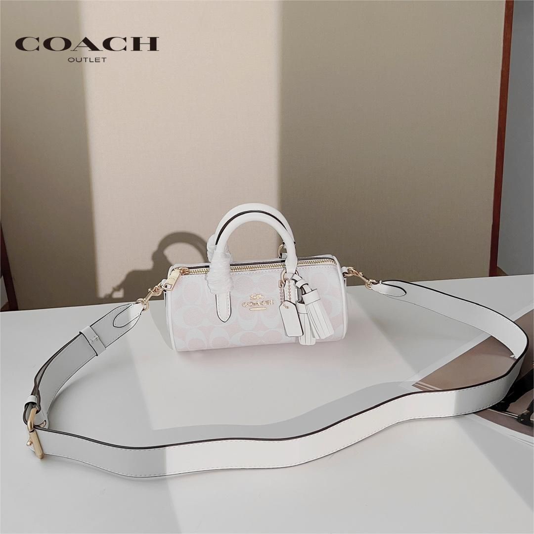 COACH コーチ バッグ レディース ショルダーバッグ 2WAY ハンドバッグ 筒型 シグネチャー アウトレット ホワイト CK689 - メルカリ