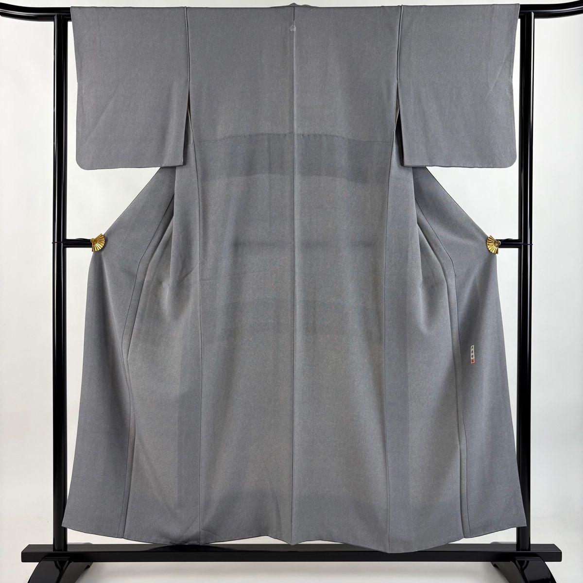 江戸小紋 身丈154.5cm 裄丈62.5cm S 袷 六谷博臣 落款 鮫 灰色 正絹 名品 一つ紋