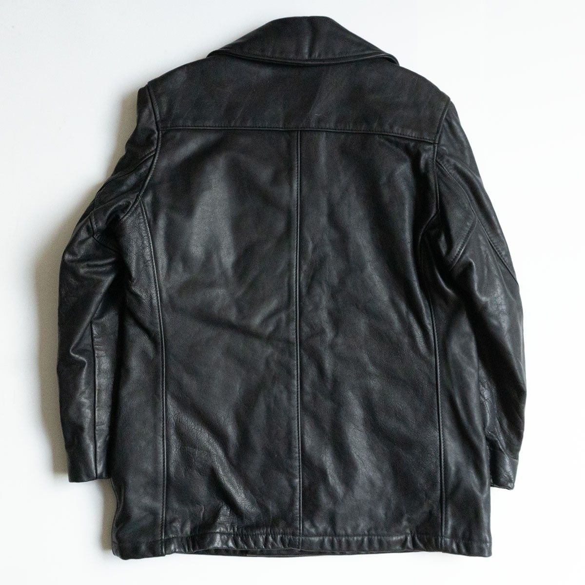 Schott ライダースタイプ ピーコート 38 Schott N.Y.C ショット PEACOAT LEATHER PIPING ピーコート