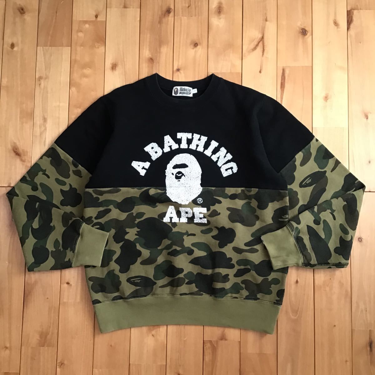 BAPE camo カレッジロゴ スウェット ベイプ ape エイプ 迷彩 - メルカリ