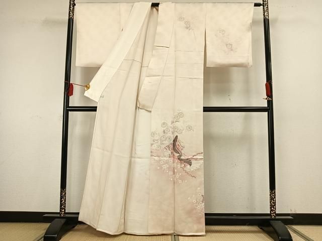 平和屋着物□訪問着 単衣 花籠文 暈し染め 正絹 逸品