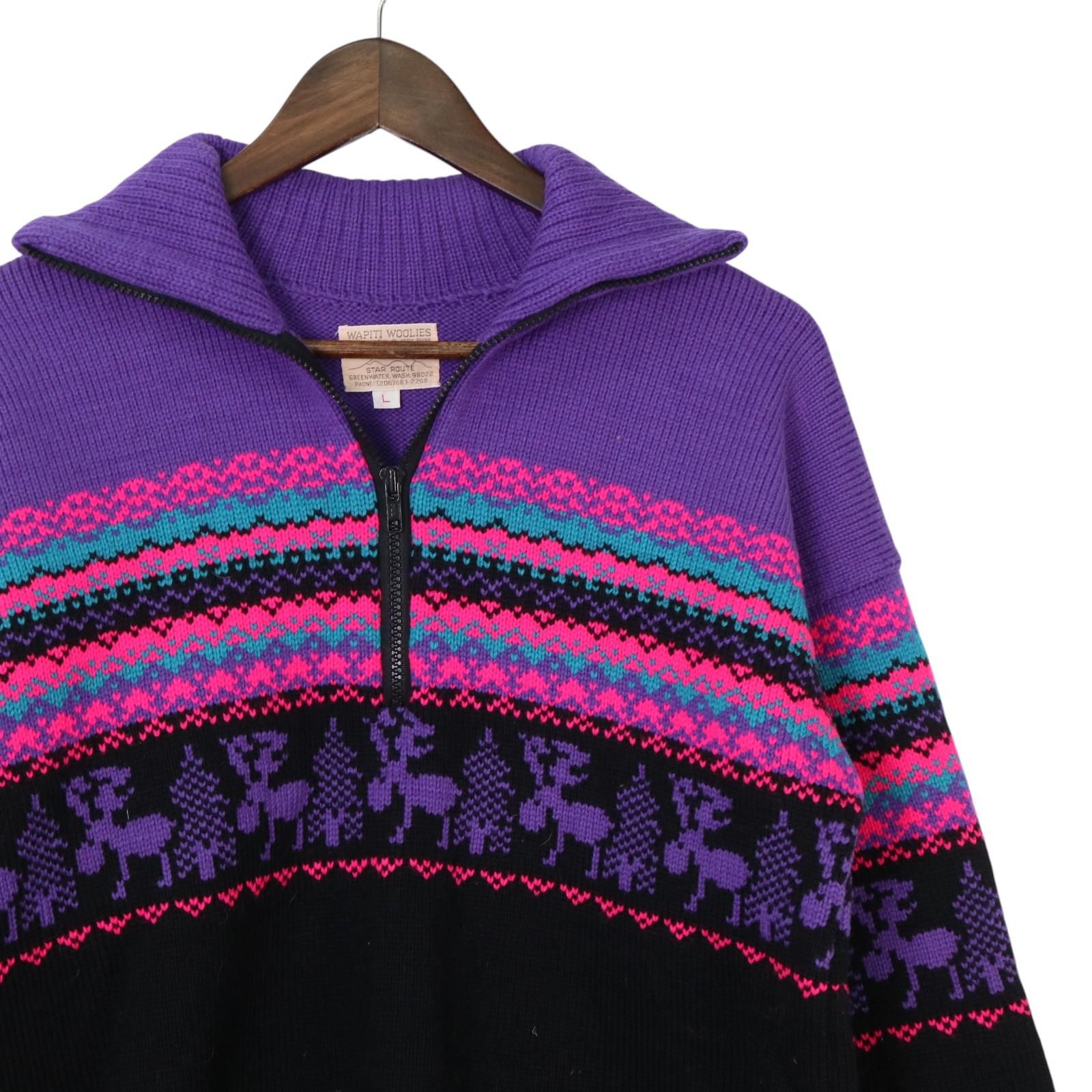 80s〜90s 【日本未発売】WAPITI WOOLIES ハーフジップ