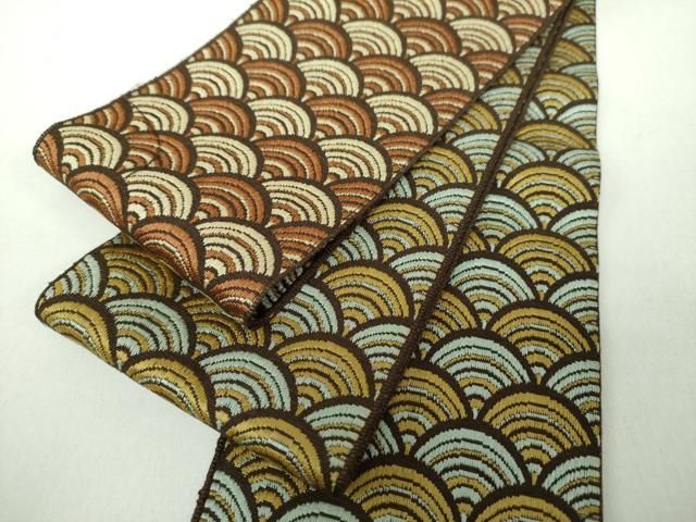 平和屋着物●男性 本場筑前博多織 両面 角帯 青海波 正絹 ♥ DAAY1023ps