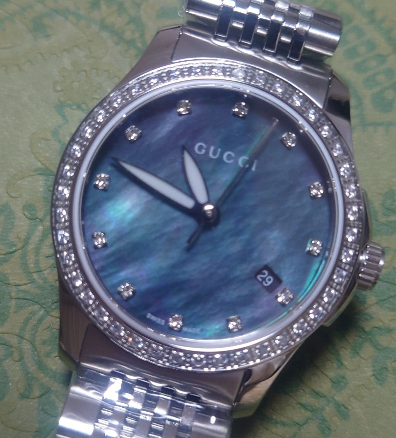 43-2☆超美品☆ GUCCI グッチ 9000M 腕時計 ダイヤ 保護シール 43-2☆超美品☆ GUCCI グッチ 9000M 腕時計 ダイヤ 保護シール