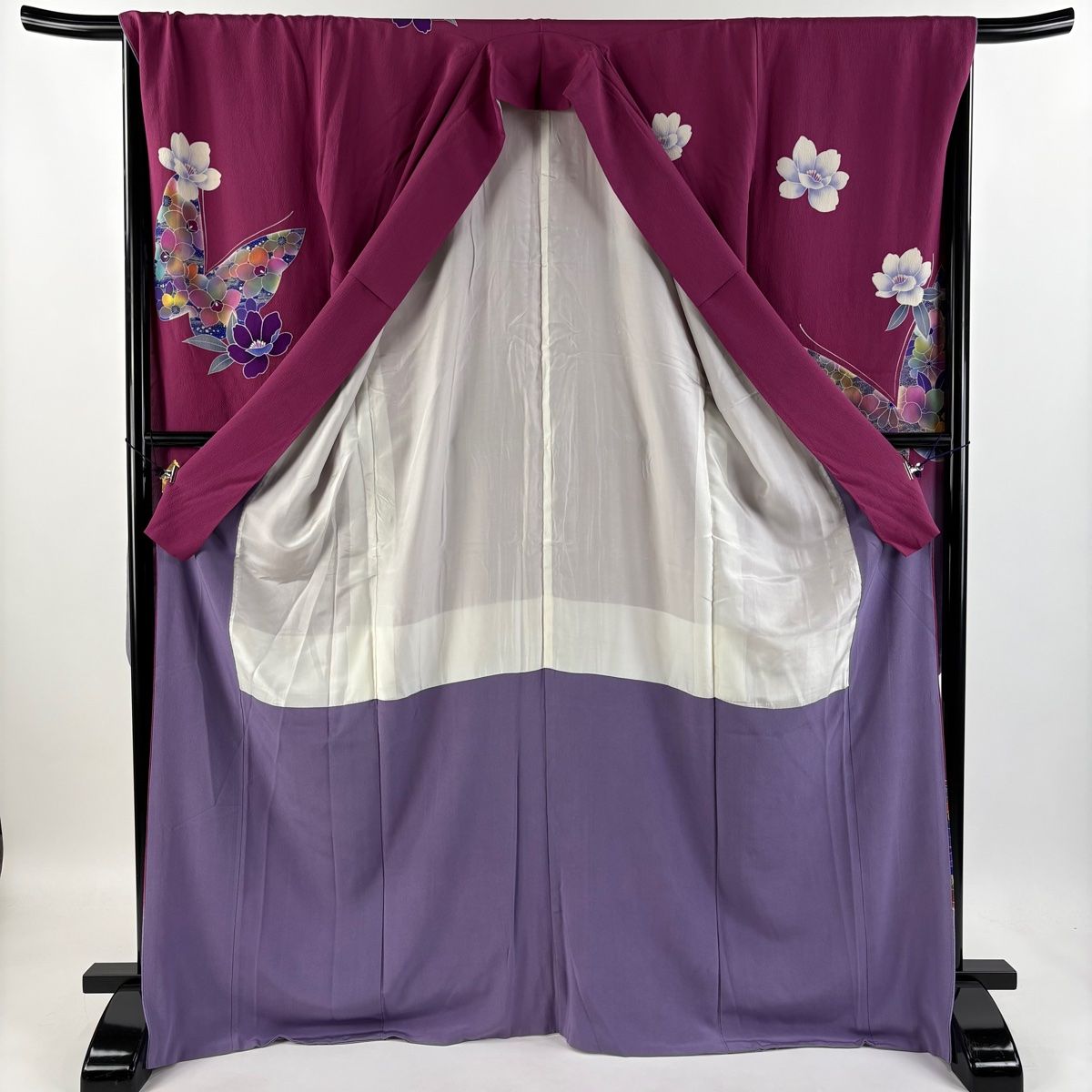 振袖 名品 やまと 枝垂桜 蝶 金銀彩 染分け 紫「H096」 振袖 舞鶴牡丹-桜色-（ご予約受注品） | 振袖 | やまと