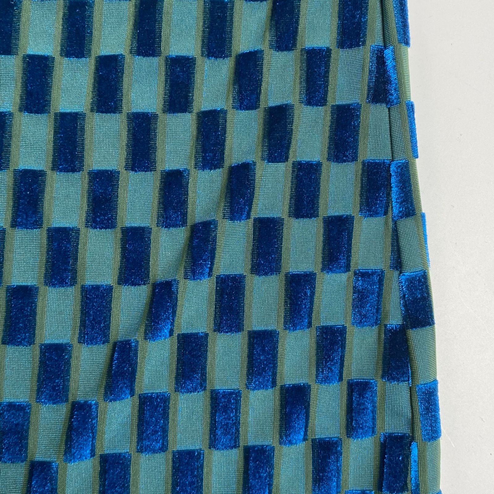 【美品】メゾンスペシャル ワンピース フリーサイズ 長袖 ベロア チェック柄 希少早い者勝ち】メゾンスペシャル チェックワンピース Fサイズ
