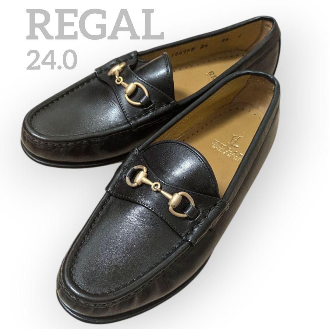 REGAL ゴールドビット ローファー 革靴 ブラック 24 ヒール2センチ