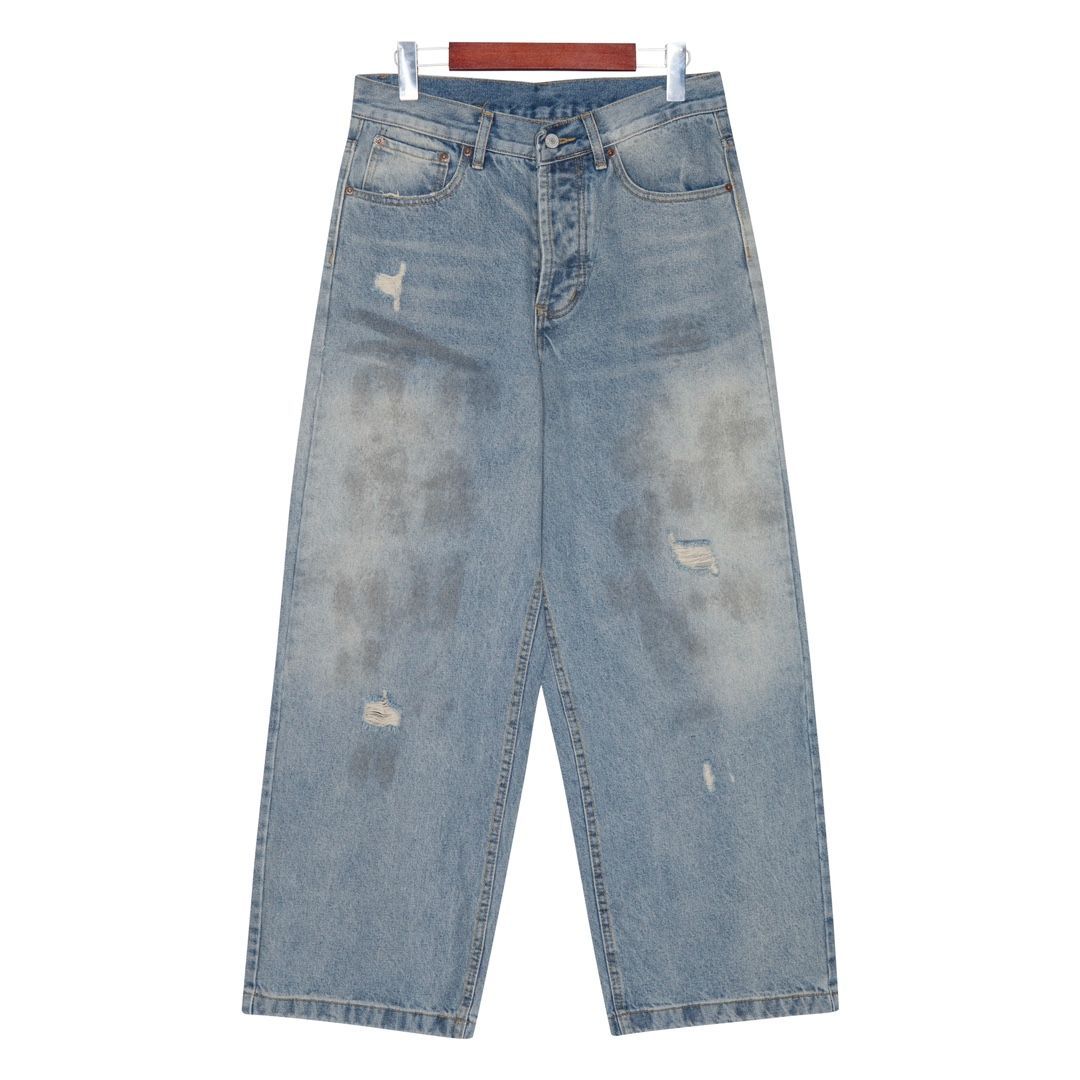 ACNE Studios 24SS 泥染加工ヴィンテージ風ローライズワイドデニム 