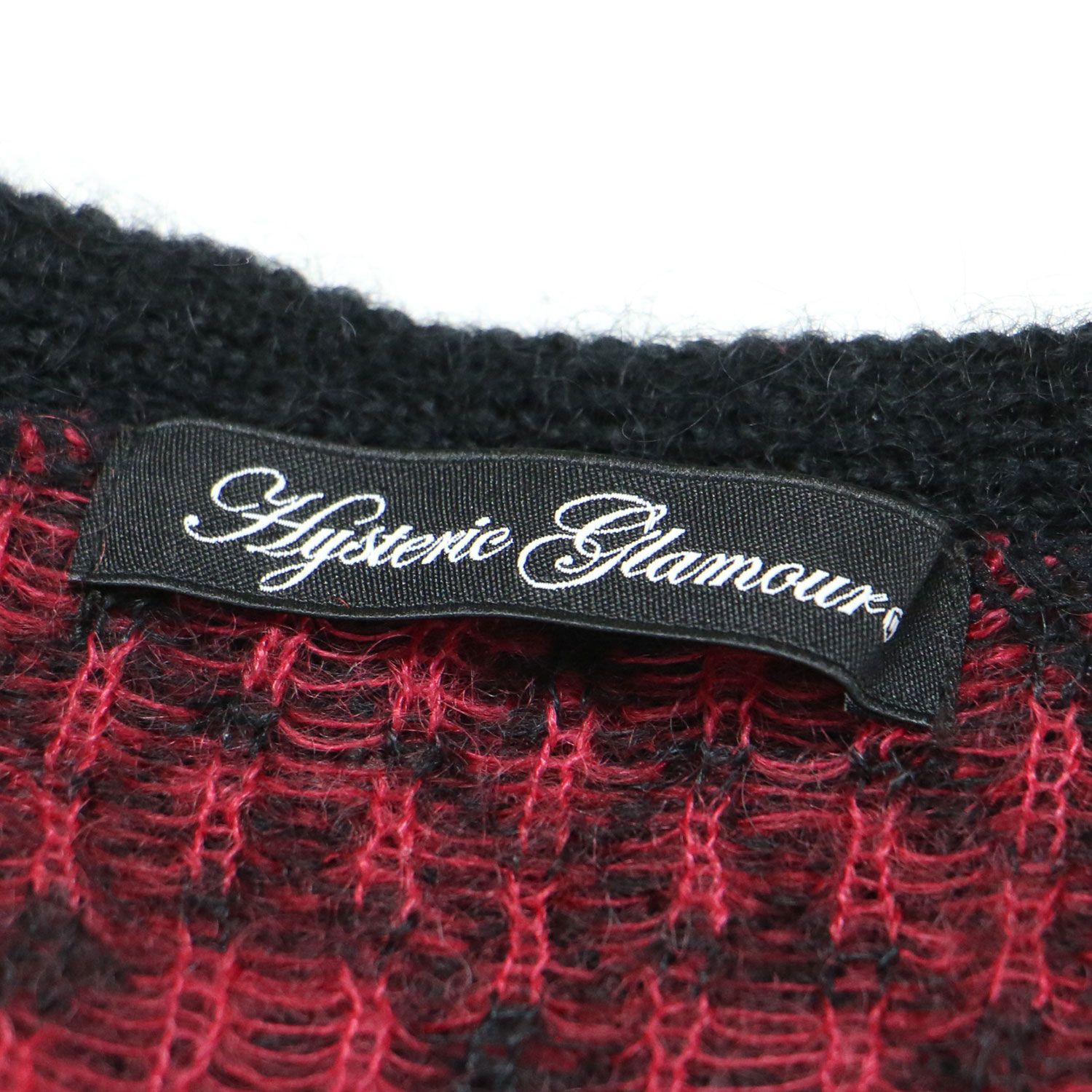ヒステリックグラマーCAT猫刺繍 ブラックカーディガン HYSTERIC GLAMOUR ヒステリックグラマー カーディガン レッド