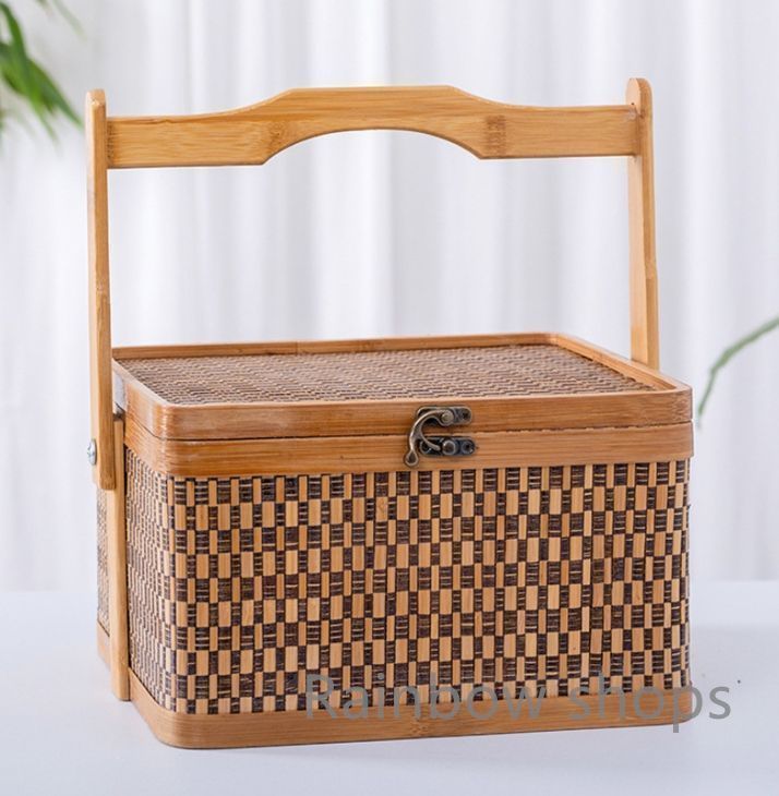 竹籠☆茶道具籠☆雜物收納盒☆竹細工☆工芸品☆竹工芸☆ギフト☆茶道