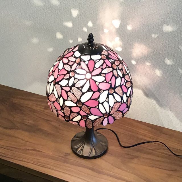 ヴィンテージ　スタンドライト　ガラス　花　ピンク ヴィンテージ スタンドライト ガラス 花 ピンク 【公式通販】