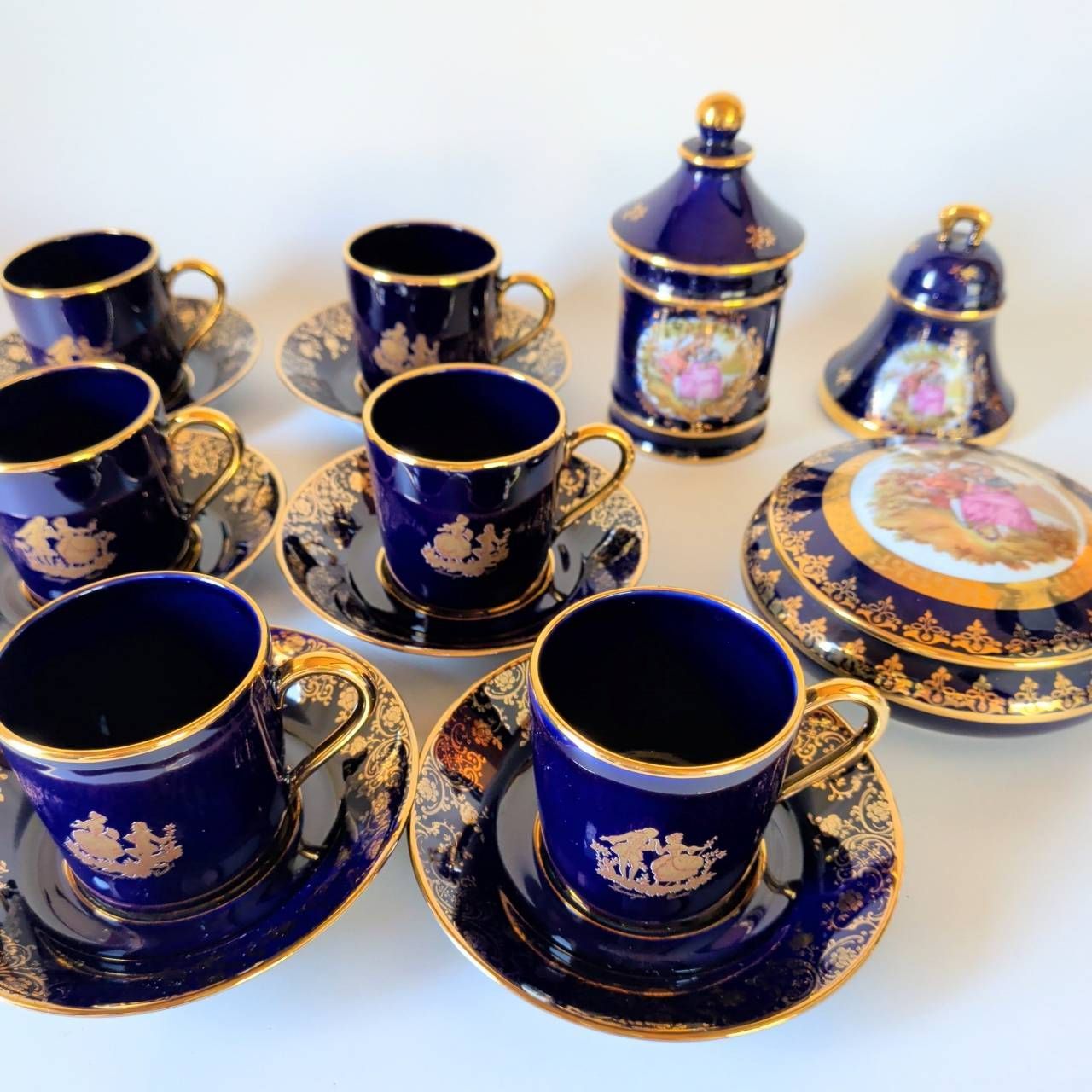 リモージュ カップ＆ソーサ― 鈴 シュガーポット 小物入れ 6客 3点 目立った汚れなし