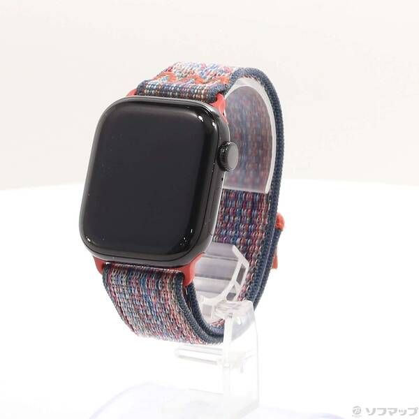 〔 品〕 Apple Watch Series 10 GPS 42mm ジェットブラックアルミニウムケース ブルー レッドNikeスポーツループ 269