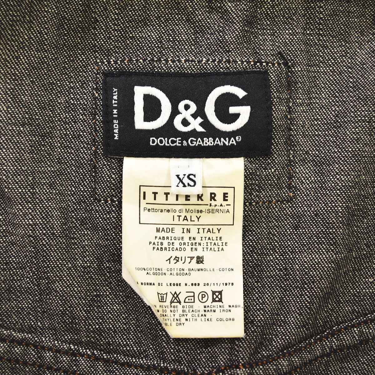 D&G ディーアンドジー DOLCE&GABBANA デニムジャケット コットン DOLCE&GABBANA ドルガバ Gジャン デニム ジャケット 44 サイズ