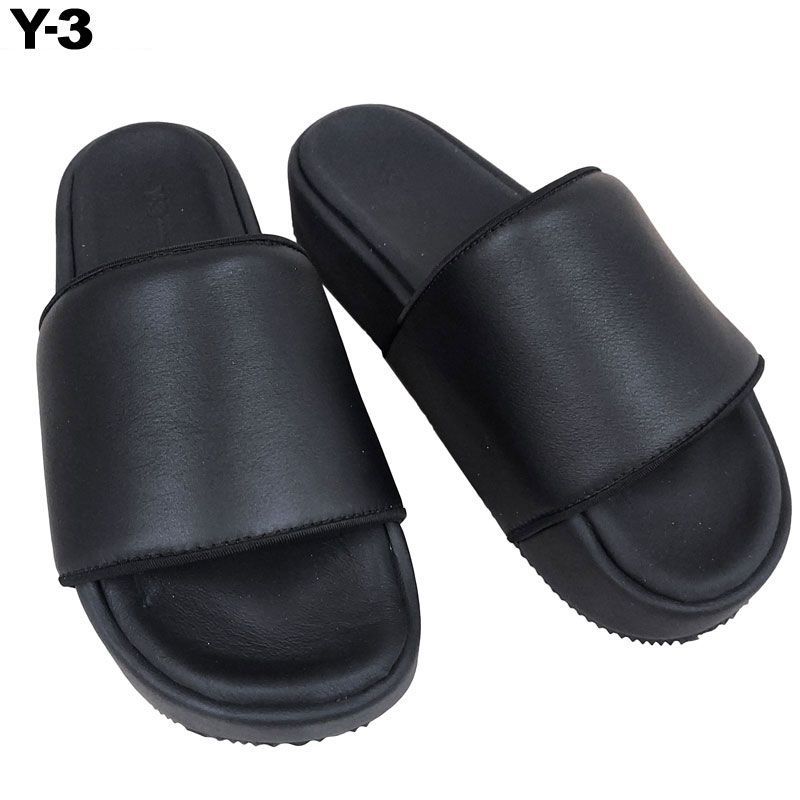Y-3 ワイスリー ヨウジヤマモト adidas アディダス FZ6403 SLIDE US6 24.5cm スライド 厚底 サンダル レザー スポーツスタイル 送料無料