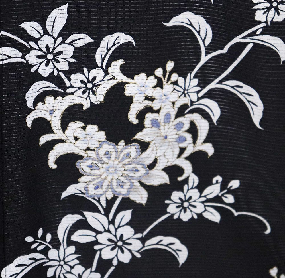 絽 訪問着 正絹 黒 箔彩 白 紫 唐花 トールサイズ ki30874 新品