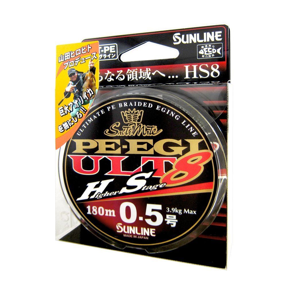 Style 0.5号 | 3.9kg_PatternName 3.9kg 8本_Size 0.5号 サンライン SUNLINE PEライン ソルティメイト PEエギ ULT HS8 180m 0.5号 3.9kg 8本 ホワイト ピンク ライトグリーン