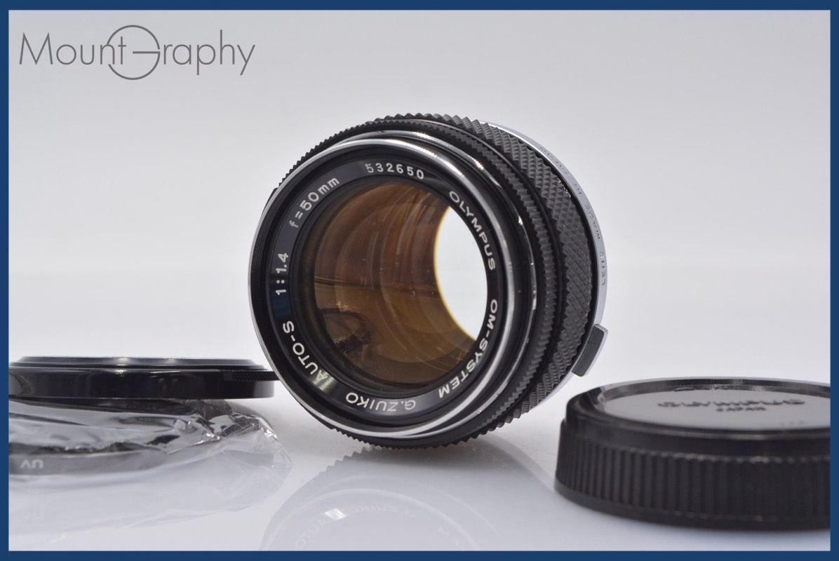 ★極上美品★ オリンパス Olympus OM-SYSTEM G.ZUIKO AUTO-S 50mm F1.4 前後キャップ&レンズフィルター付 ★完動★同梱可 #yk4124