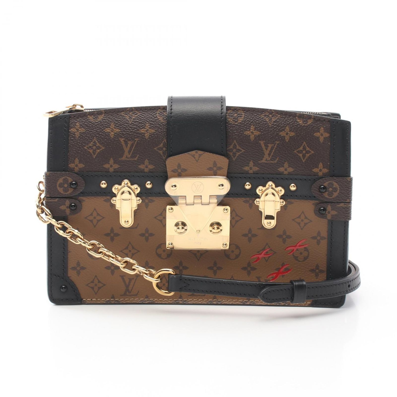 ルイ ヴィトン LOUIS VUITTON ショルダーバッグ トランククラッチ M43596 PVCコーティングキャンバス レザー トランク クラッチ レディース Used A