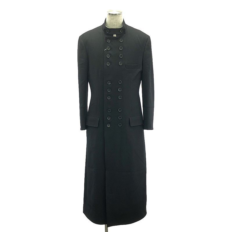【美品】  YOHJI YAMAMOTO POUR HOMME / ヨウジヤマモトプールオム | ウールギャバジン スタンド20BJKT / ロングジャケット コート / 総裏地 | 2 | ブラック | メンズ