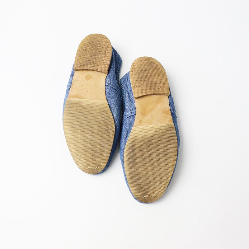 A.P.C. E. Porselli バレエシューズ デニムブルー アーペーセー A.P.C E.× ポルセリ PORSELLI デニムバレエ