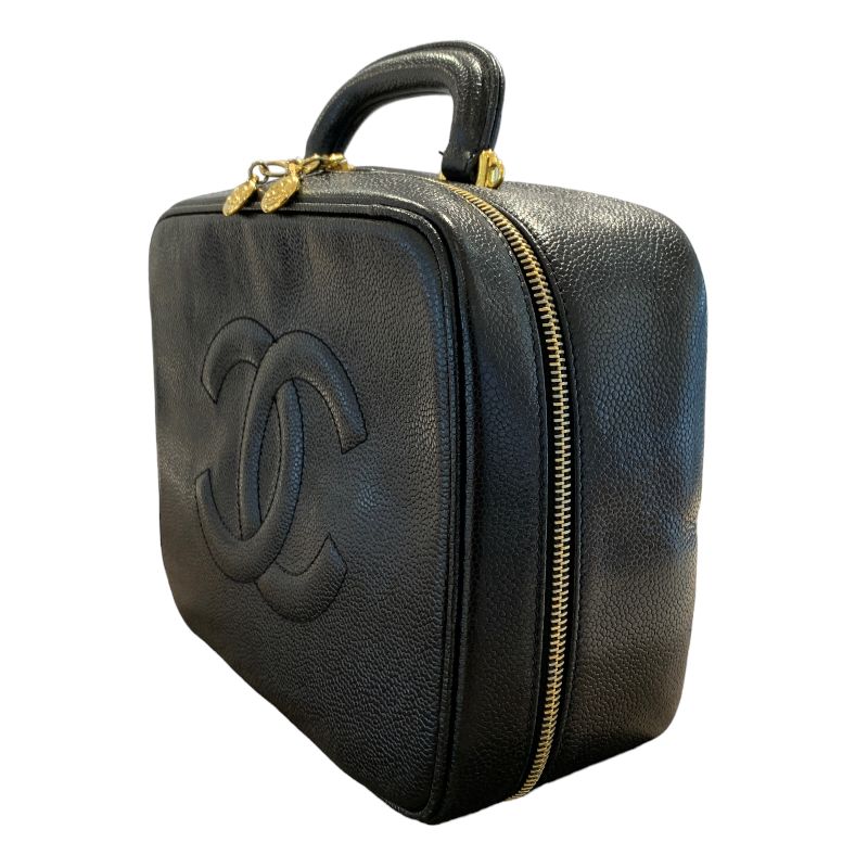 シャネル CHANEL 2wayバニティ A07061 ブラック/GD金具 キャビアスキン ...