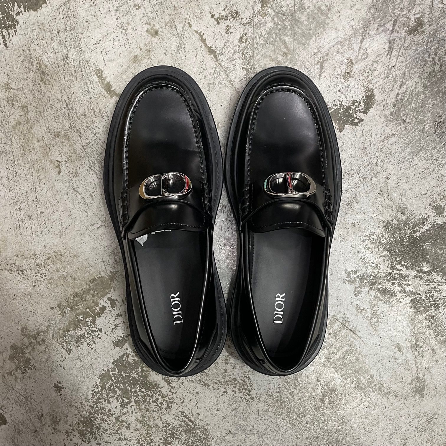 ディオール エクスプローラー CDロゴ ローファー レザー　ブラック　40 ディオール エクスプローラー CDロゴ ローファー レザーブラック40
