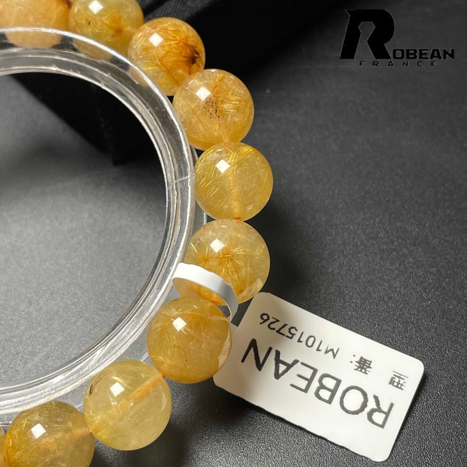 EU製 定価11万円 ROBEAN ガーデンフラワータイチンルチル ブレスレット パワーストーン 天然石 金運 お守り プレゼント 10.7-11.4mm M1015726 FORTGASGNV_COM_BR