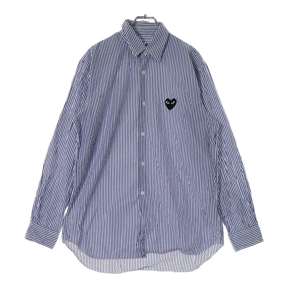 コムデギャルソン　play ハートパッチ　ストライプシャツ プレイ コムデギャルソン PLAY COMME des GARCONS シャツ 長袖