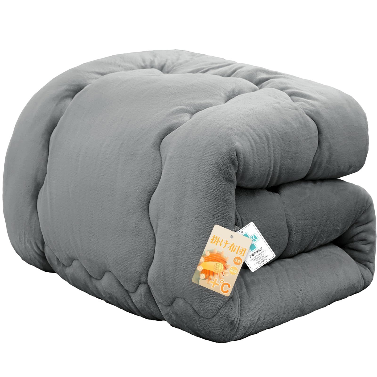 2枚組】掛け布団⭐セミダブル 170x210 グレー キルト 来客用