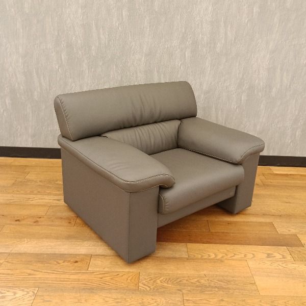 OKAMURA オカムラ 応接ソファ 1人掛け S‐78A 8378AA-P461 2021年製 グレー 応接椅子 待合椅子 ロビーチェア ミーティングチェア