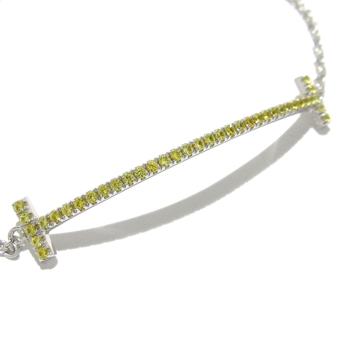 TIFFANY-Co. ティファニー ブレスレット Tスマイルブレスレット K18WG×イエローサファイア