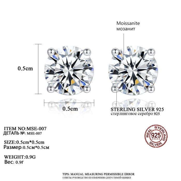 ピアス 両耳用 0.5Carat モアサナイト シルバー925 mse007 - JEWELRY