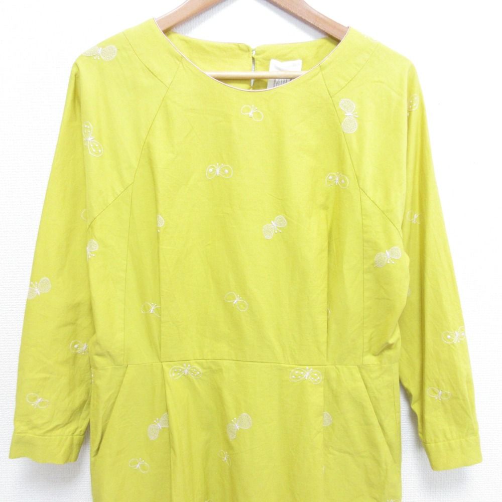 美品⚮̈ミナペルホネン choucho 刺繍 ワンピース ランドリー ミナペルホネン choucho ワンピース ランドリー ミナペルホネン