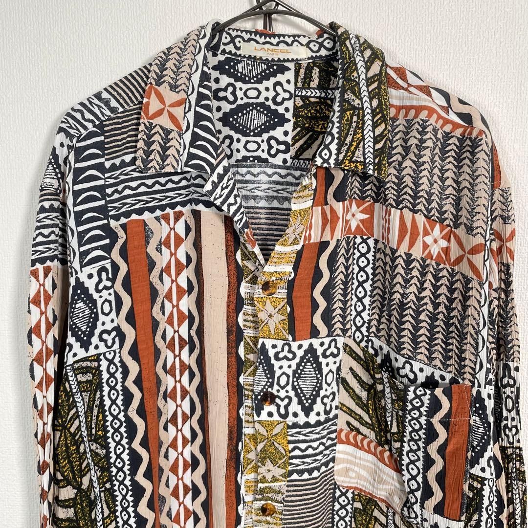 SIWA 総柄シワシャツ