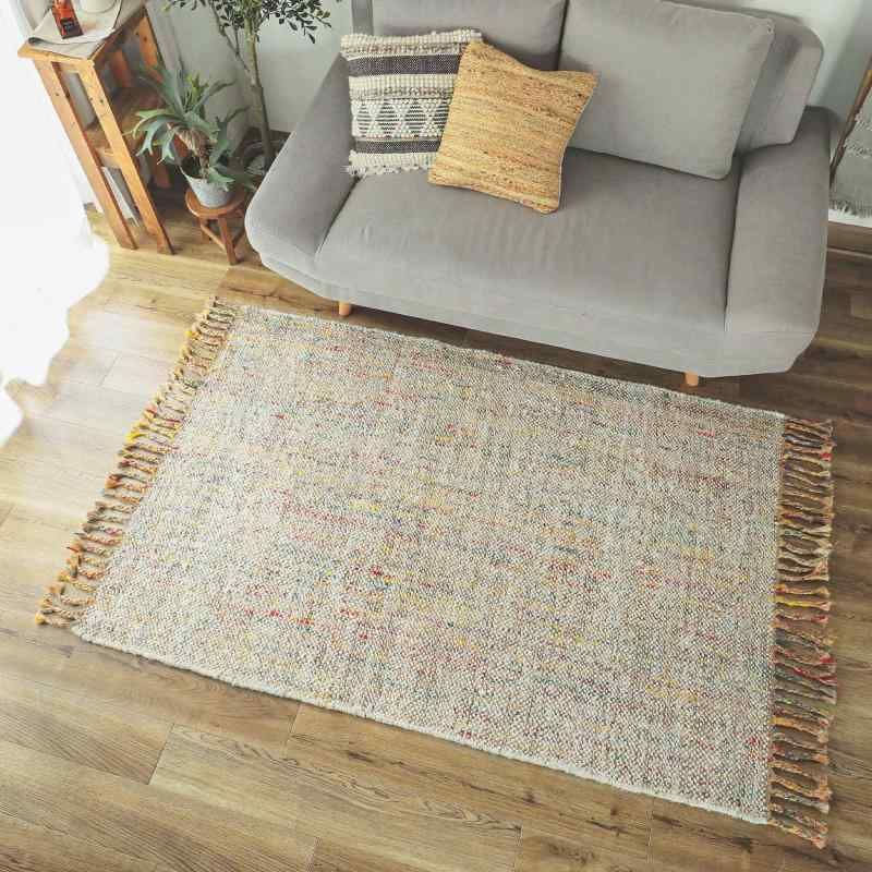 グラムスタイル 手織り アジアンテイスト ミックス ラグ 120x180cm 1.5畳 ファーロ マルチ 平織り インド キリム