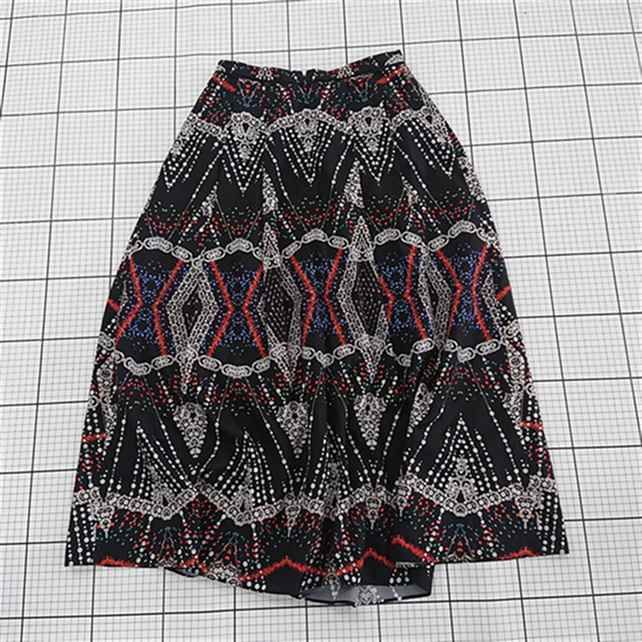 はち新品エポカスカート☆エブール☆フォクシー☆ルネ☆ルルウィルビー☆ ◇ Θ LOULOU WILLOUGHBY ルル ウィルビー 総柄 タック ロング フレア