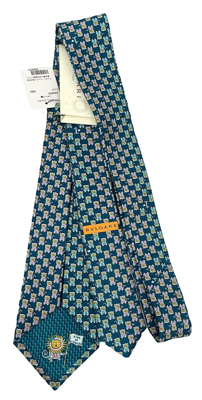 未使用 タグ付き ブルガリ ネクタイ トラ柄 アニメ アニマル