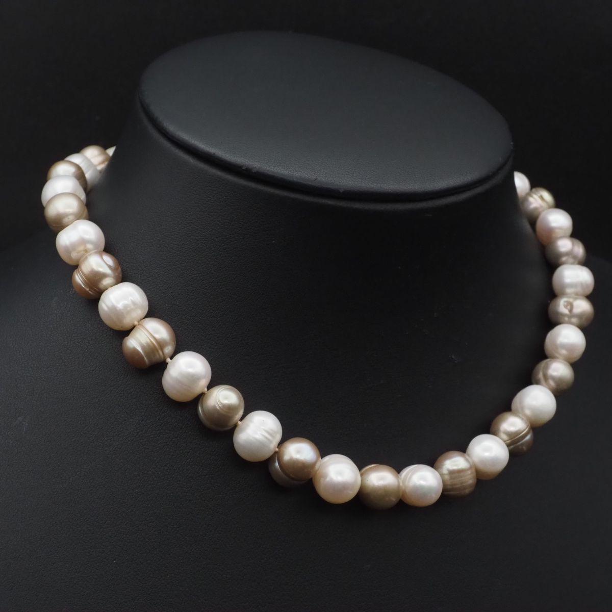 F021 バロックパール 真珠 GSILVER刻印 ネックレス ミックスカラー