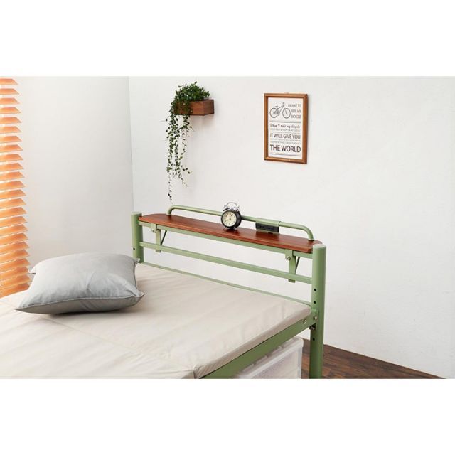 萩原 Hagihara KH-3961S-GR 宮棚付きシングルロングベッド 新生活 インテリア 家具おしゃれ