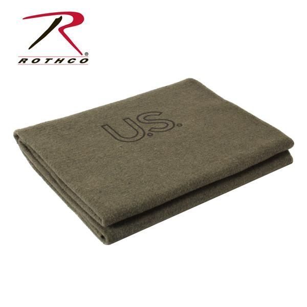 roth-074 ロスコRothco 難燃 9084 U.S.Wool Blanket ウールブランケット ミリタリー 焚火ブランケット キャンプUSA アメリカ