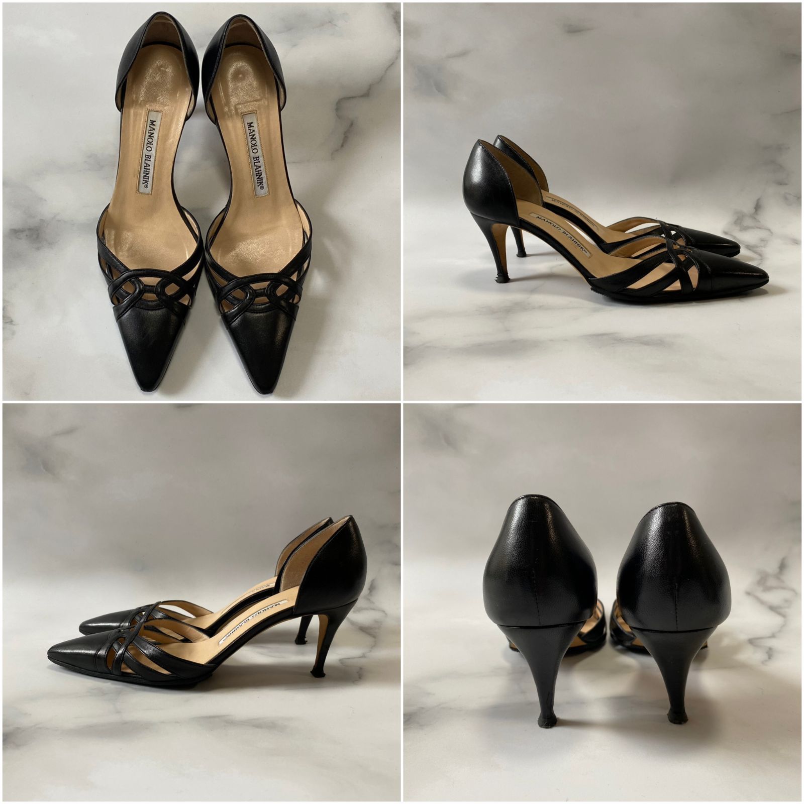 MANOLO BLAHNIK ブラックパンプス マノロブラニク MANOLO BLAHNIK MANOLO BLAHNIK パンプス HANGISI FMC