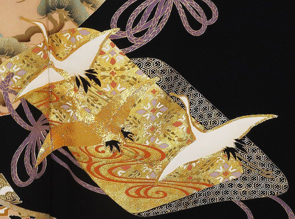 黒留袖 正絹 金糸刺繍 鶴 松竹梅 宝尽くし 熨斗文 Mサイズ 比翼仕立て ki28634 新品 とめそで レディース シルク 結婚式 限定品  送料無料 - メルカリ