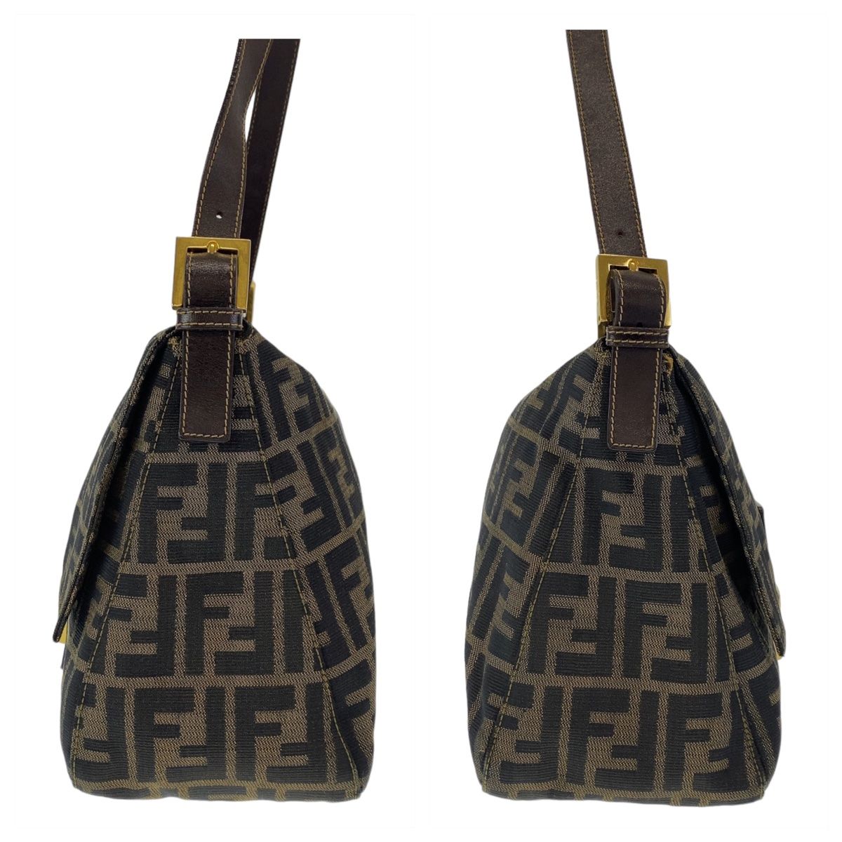 FENDI フェンディ ズッカ マンマバケット ブラウン キャンバス