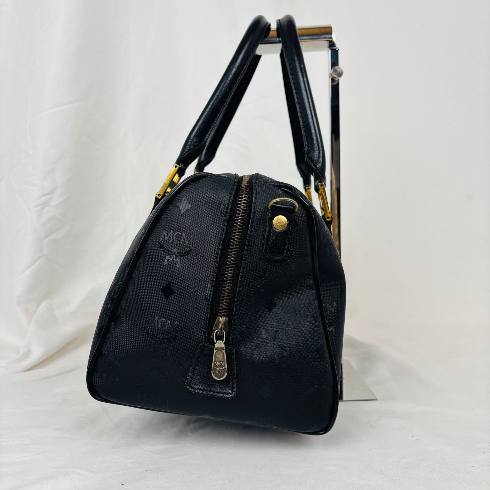 品格×タフ✨】 MCM ミニボストンバッグ ヴィセトス柄 ゴールド金具 PVC