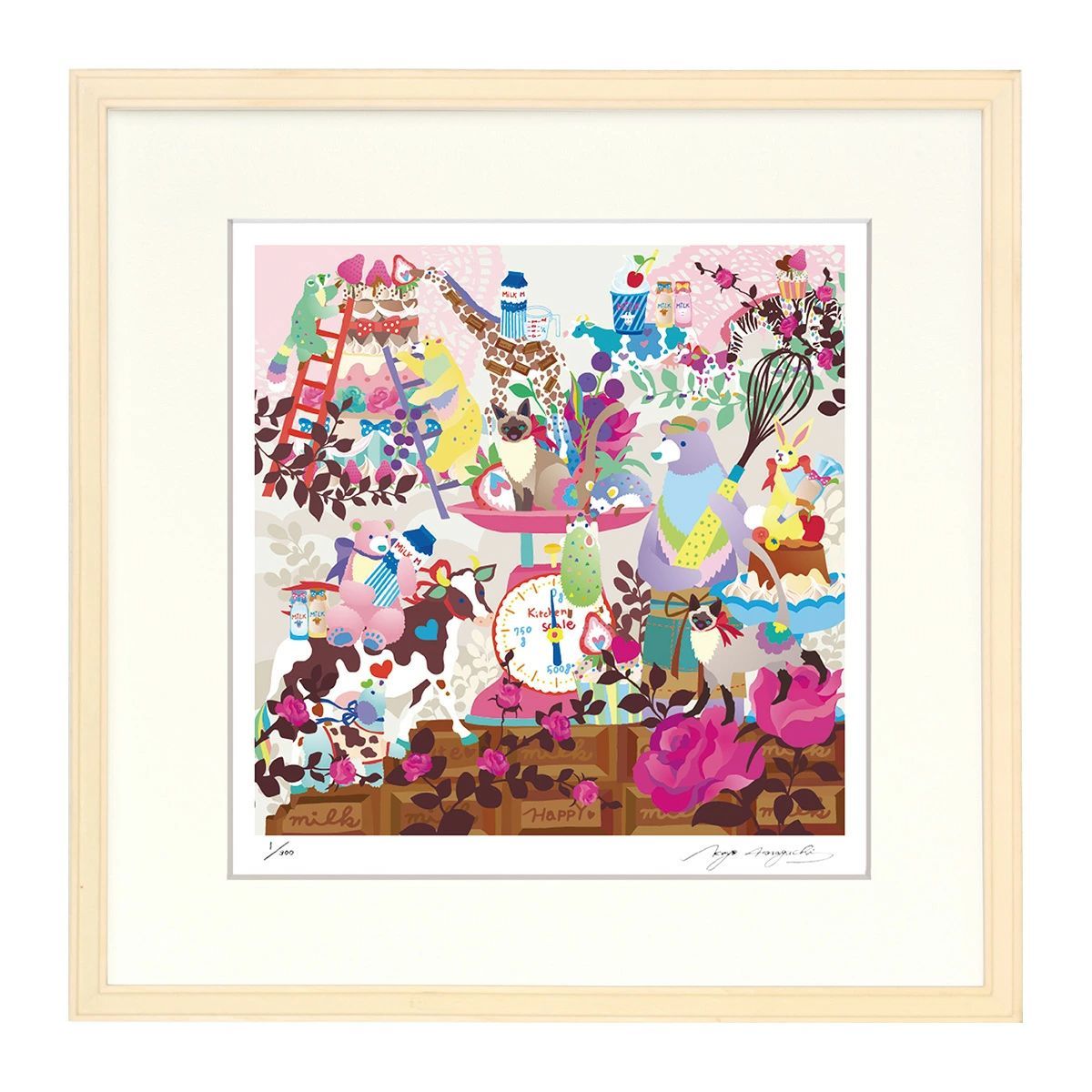ホラグチカヨ 「チョコミルクの甘い匂いに」 ジクレー版画 350角