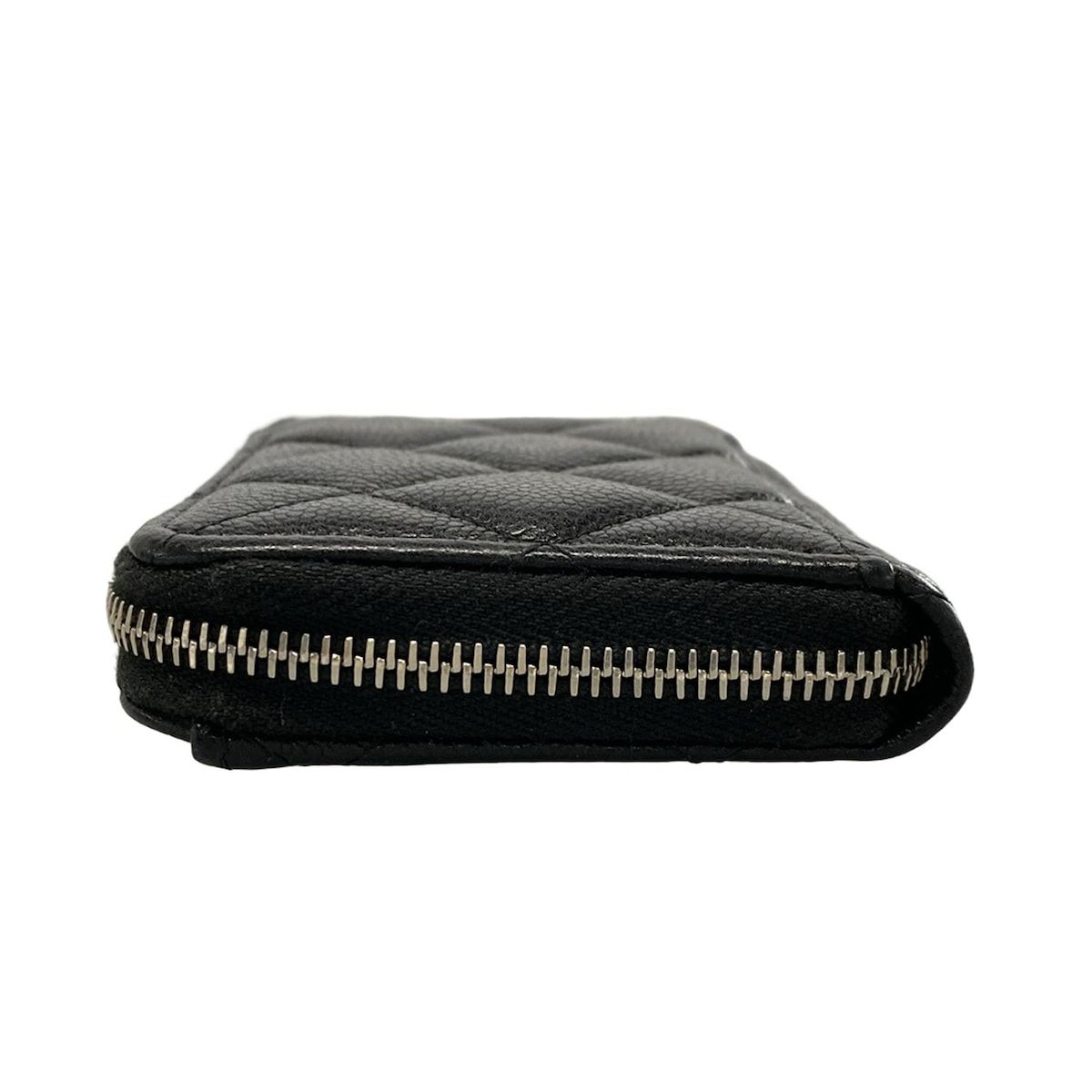 [CHANEL] クラシック カーフ コインジップ 黒×銀 CHANEL(シャネル) コインケース マトラッセ,クラシック ジップ